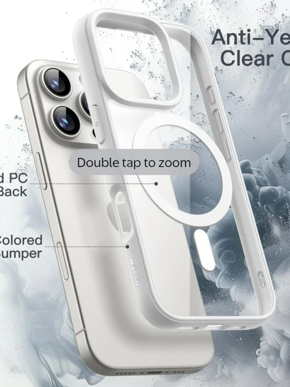 Clear White MagSafe-Compatible iPhone Case 16 Pro Max